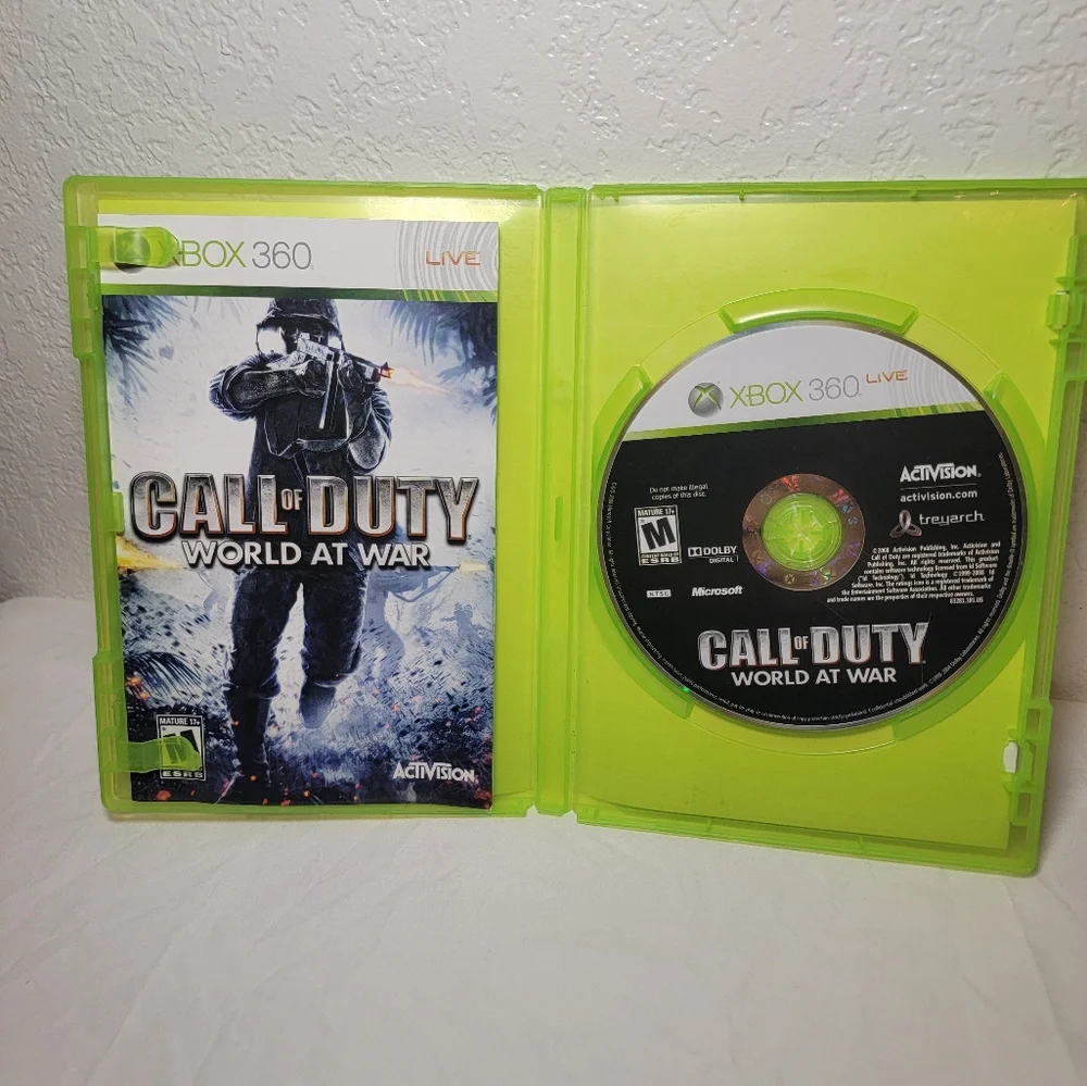 Call of Duty World at War Microsoft Xbox 360 With Manual TESTED